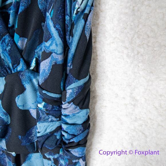 RACHEL Rachel Roy Sleeveless Printed Matte Jersey Dress in Teal Berry‎ Bush, 2X - Picture 5 of 13